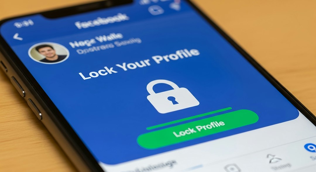 A smartphone displaying Facebook’s profile-lock privacy screen, illustrating the New Mexico verdict over user data and platform statements
