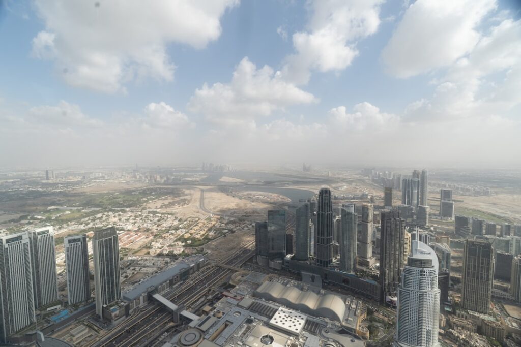 Bright Middle Eastern city skyline illustrating the regional and economic risks of escalating conflict