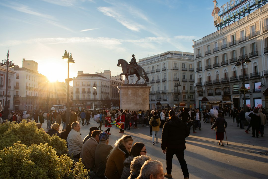 Morning sunlight over Puerta del Sol in Madrid, where demonstrators camped during Spain’s housing protests